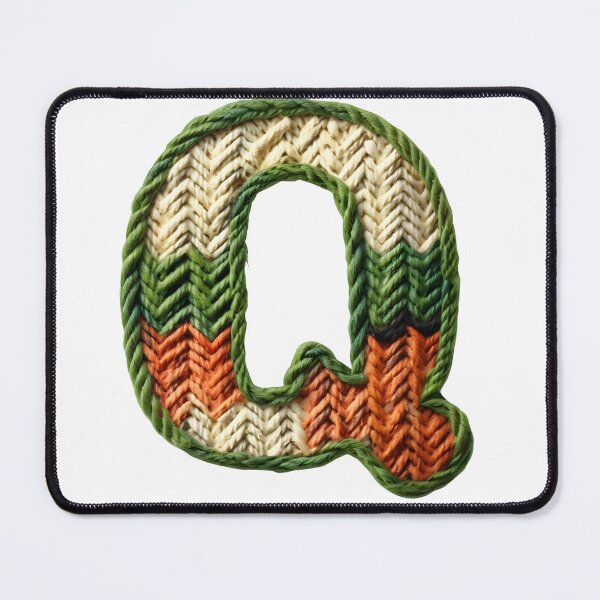 Item preview, Q monogram waffle stitch designed and sold by Monascreativeempire.