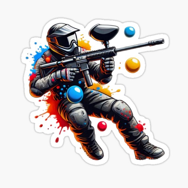 Vista previa del artículo con la obra «Jugador de paintball», diseñado y vendido por Wild-way.