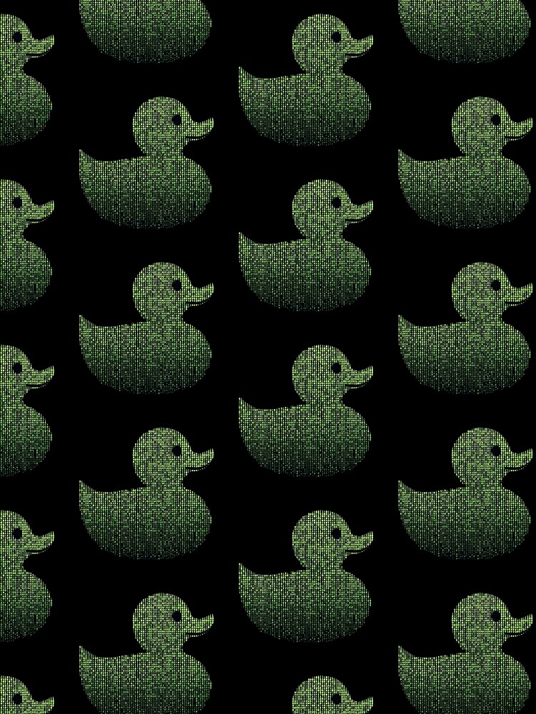 Thumbnail 3 of 3, Scarf, Green Computer Code Rubber Duck designed and sold by AbsurdPanda.
