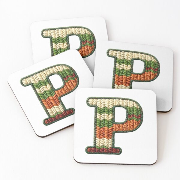 Item preview, P monogram waffle stitch designed and sold by Monascreativeempire.