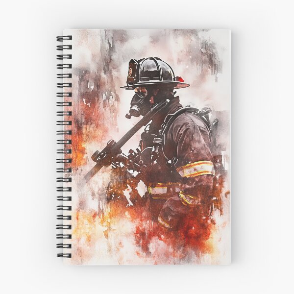 Item preview, Vibrant Firefighter Art with Dynamic Background designed and sold by Piotrek0001.