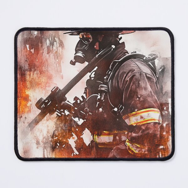 Item preview, Vibrant Firefighter Art with Dynamic Background designed and sold by Piotrek0001.