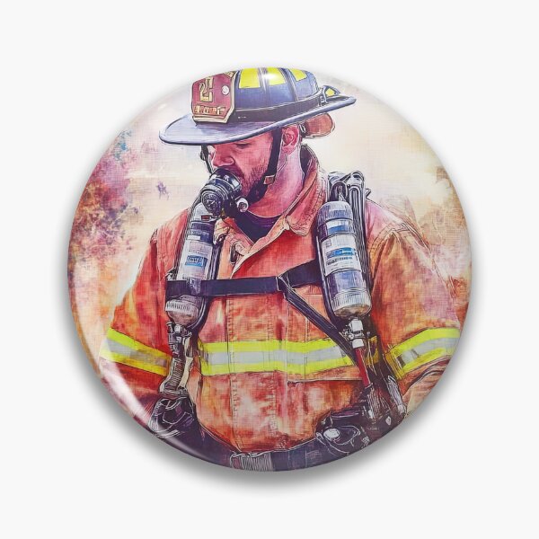 Item preview, Heroic Firefighter Scene with Flames and Smoke designed and sold by Piotrek0001.