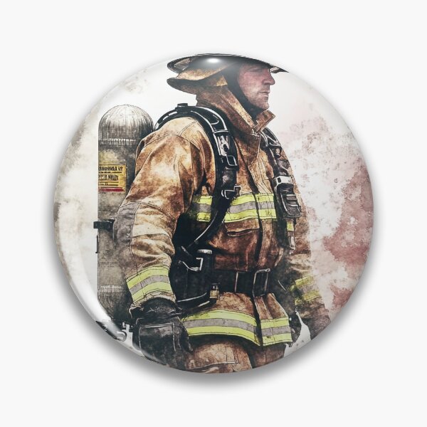 Item preview, Firefighter in Motion, Realistic Watercolor Design designed and sold by Piotrek0001.