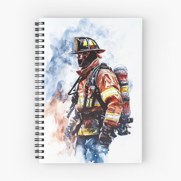 Item preview, Artistic Firefighter Portrait in Vivid Watercolors designed and sold by Piotrek0001.