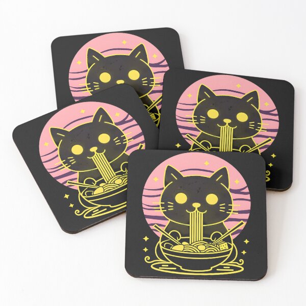 Item preview, Cute Cartoon Cat Eating Noodles designed and sold by StudioKaufmann.