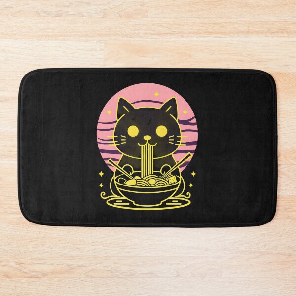 Item preview, Cute Cartoon Cat Eating Noodles designed and sold by StudioKaufmann.