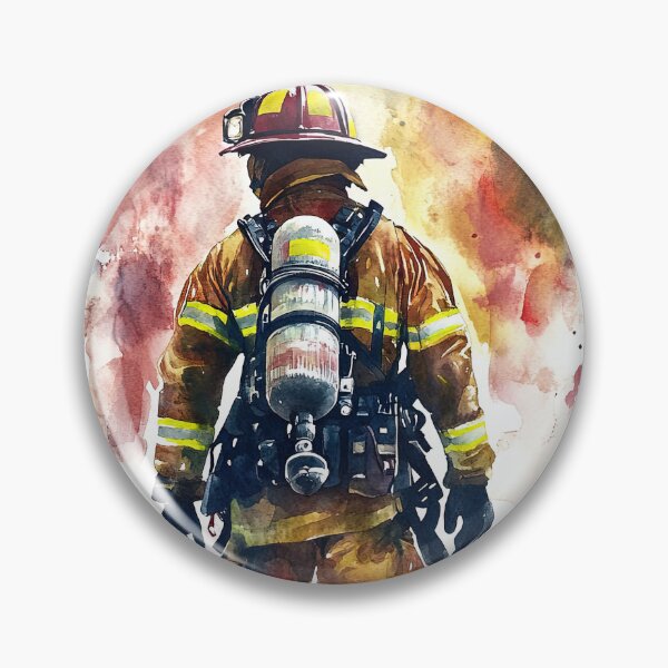Item preview, Courage Under Fire, Watercolor Firefighter Art designed and sold by Piotrek0001.