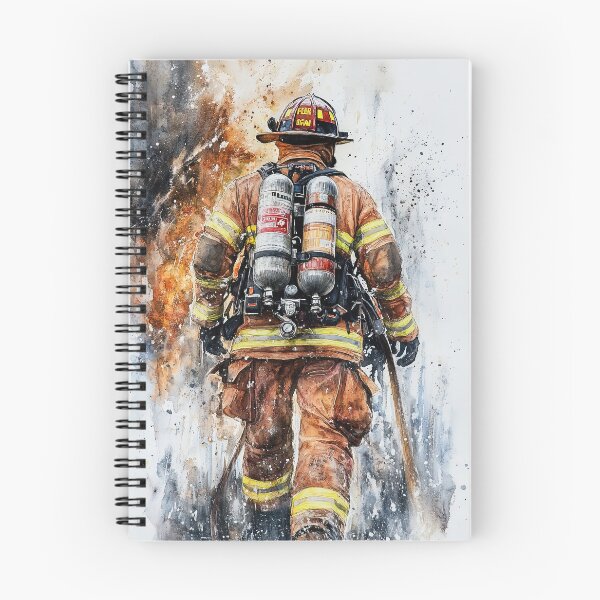 Item preview, Dramatic Firefighter Art with Impressionist Touch designed and sold by Piotrek0001.