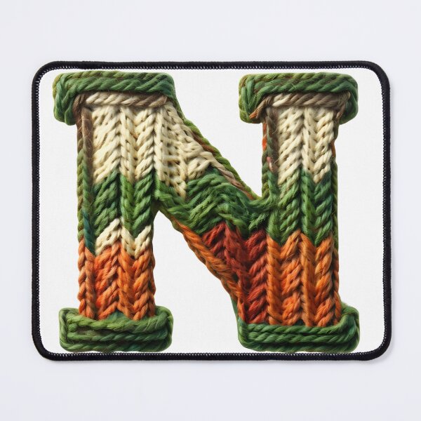 Item preview, N monogram waffle stitch designed and sold by Monascreativeempire.