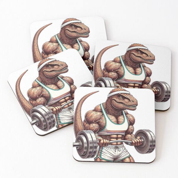 Item preview, Muscular Dinosaur Lifting Weights designed and sold by JonelleTshirts.