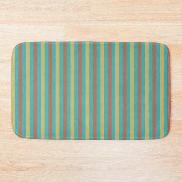 Item preview, Aqua Vertical Stripe Pattern in Mocha Mousse and Yellow designed and sold by Artistestella.