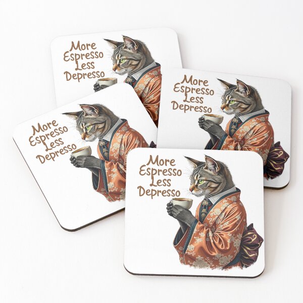 Item preview, Espresso Cat - More Espresso Less Depresso designed and sold by jeasolar.