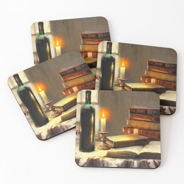 Item preview, Still life with wine and books designed and sold by Yaroslav Chyzhevskyi.