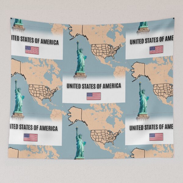 Item preview, Modern USA Map Art | Flags, Skylines, and Wall Decor designed and sold by Psycho-Crazy.