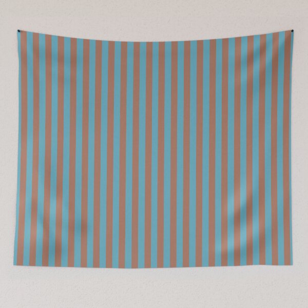 Item preview, Blue Vertical Stripe Pattern in Mocha Mousse  designed and sold by Artistestella.