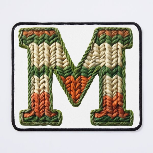 Item preview, M monogram waffle stitch designed and sold by Monascreativeempire.