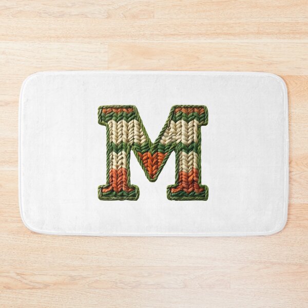 Item preview, M monogram waffle stitch designed and sold by Monascreativeempire.