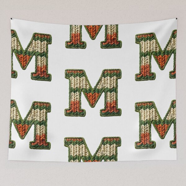 Item preview, M monogram waffle stitch designed and sold by Monascreativeempire.