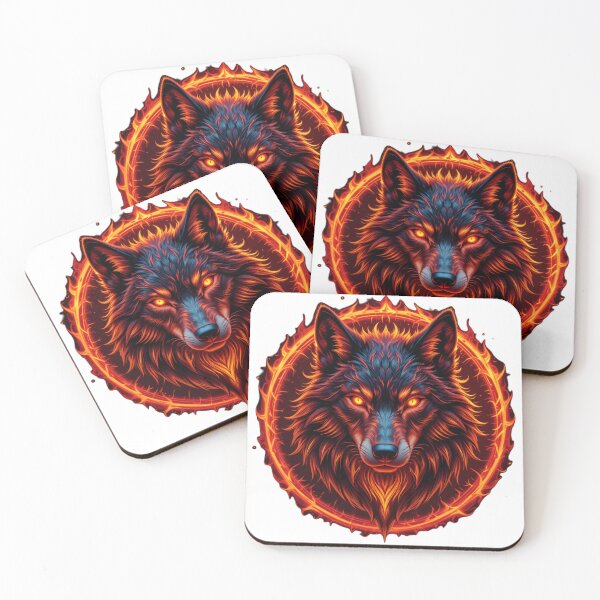 Item preview, Mystical Crimson Fire Wolf designed and sold by RebelPaintBrush.