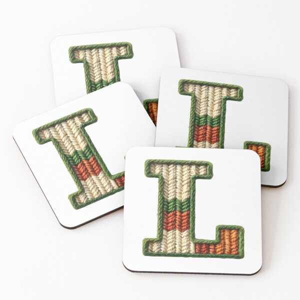 Item preview, L monogram waffle stitch designed and sold by Monascreativeempire.