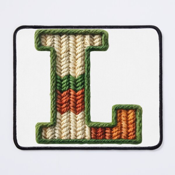 Item preview, L monogram waffle stitch designed and sold by Monascreativeempire.