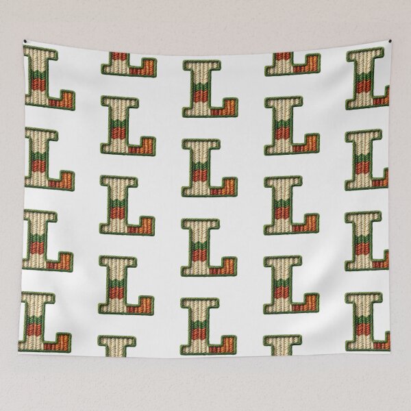 Item preview, L monogram waffle stitch designed and sold by Monascreativeempire.