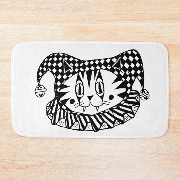 Item preview, Checkered And Stripes Carnival Jester Cat Clown designed and sold by KayTurtless.