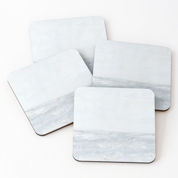 Item preview, Calming - Abstract Coastal Ocean Beach Waves Landscape Painting, Soft Blue White designed and sold by nlsdesignllc.