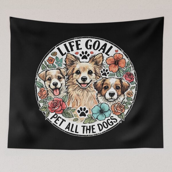 Item preview, Life Goal Pet All the Dogs Retro Floral designed and sold by TomFrontierArt.
