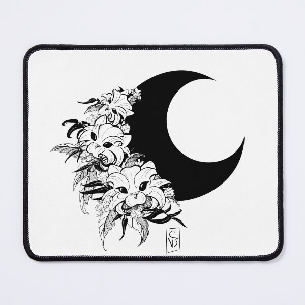 Item preview, Catflowers on a black moon night designed and sold by CleyVonSlay.