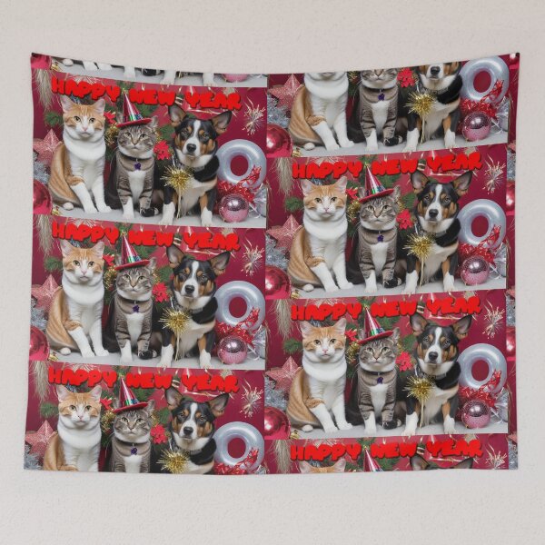 Item preview, Happy new year with my Pets C designed and sold by VeenyOcicat.