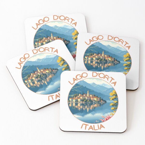 Item preview, Lago d'Orta Italia Retro Art Travel Emblem designed and sold by MaateoDesign.