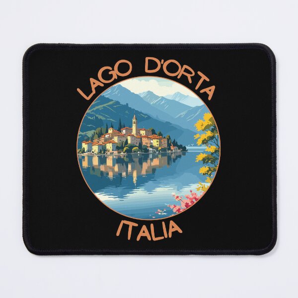 Item preview, Lago d'Orta Italia Retro Art Travel Emblem designed and sold by MaateoDesign.
