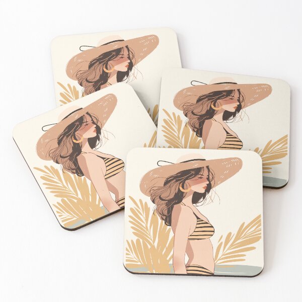 Item preview, Elegant Bikini Silhouette by the Sea – Minimalist Beach Art designed and sold by Windy-market.