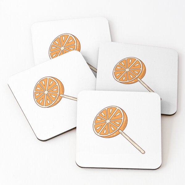 Aperçu de l'œuvre Orange Slice Lollipop Illustration - Cute and Vibrant Summer Design créée et vendue par Timegraf.