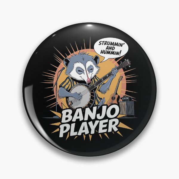 Item preview, Funny Opossum Playing Banjo designed and sold by AniArtPL.