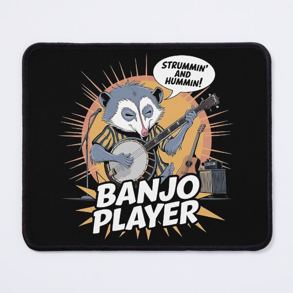 Item preview, Funny Opossum Playing Banjo designed and sold by AniArtPL.