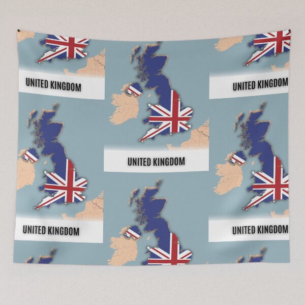 Item preview, England & UK Map Art – Unique Wall Decor for Geography Lovers designed and sold by Psycho-Crazy.