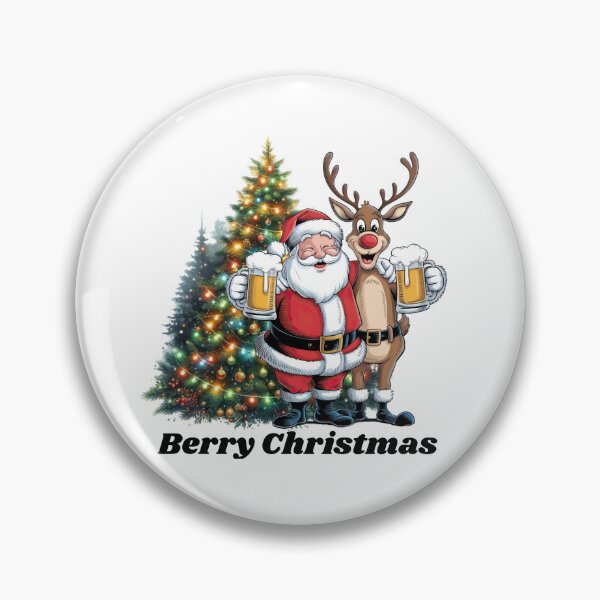 Item preview, Santa and Reindeer Cheers Christmas Tree Design designed and sold by BeaGraphicsDesign.