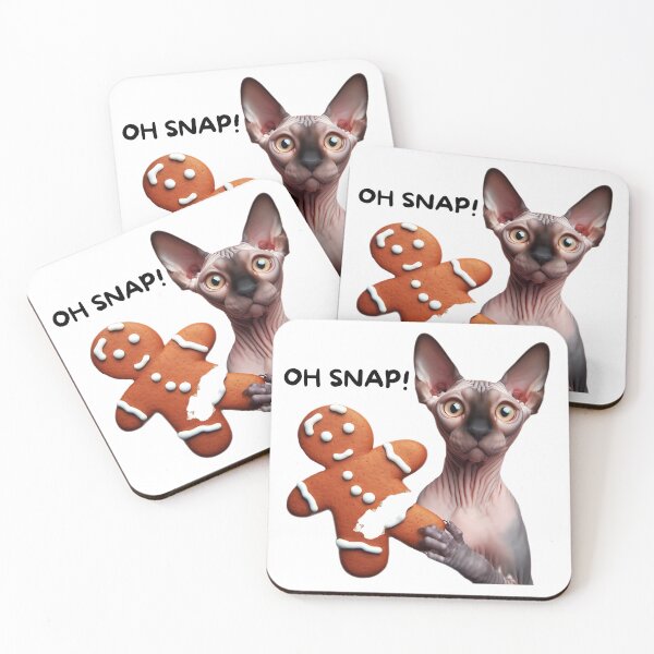 Item preview, Oh Snap Funny Sphynx Cat Gingerbread Man Christmas designed and sold by Sphynx Cat Art.