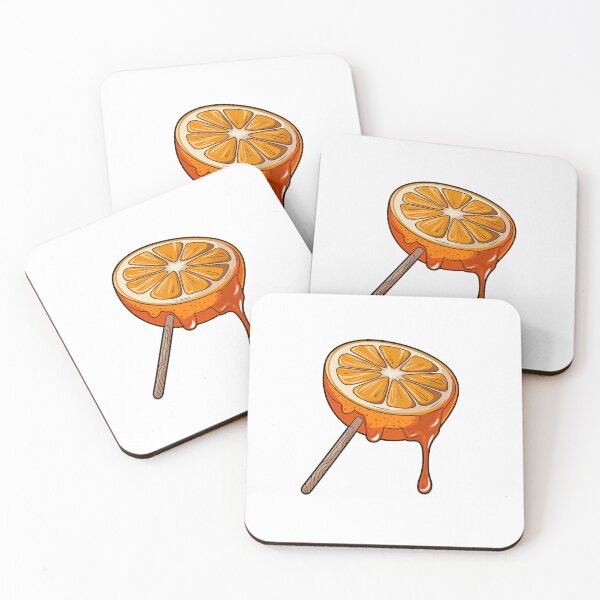 Aperçu de l'œuvre Orange Slice Lollipop Illustration - Cute and Vibrant Summer Design créée et vendue par Timegraf.