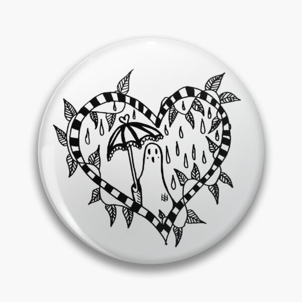 Item preview, Ghost In Rain With Lace Umbrella Checkered Heart Border designed and sold by KayTurtless.