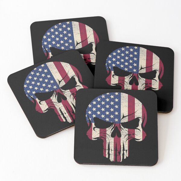 Item preview, Patriotic American Flag Skull T-Shirt – Usa Flag Skull Tee designed and sold by SlocifieShop.