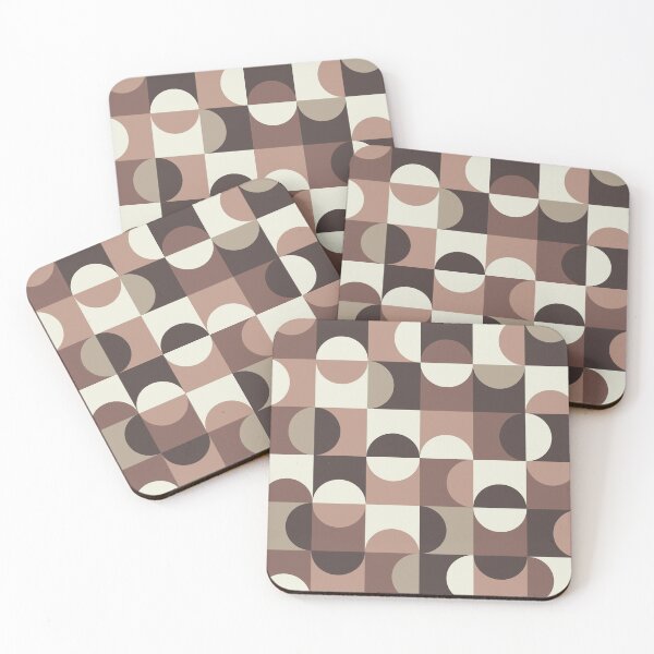 Item preview, Minimalist  Mid century  abstract circles pattern in mocha mousse, tan and brown  designed and sold by Yasminepatterns .