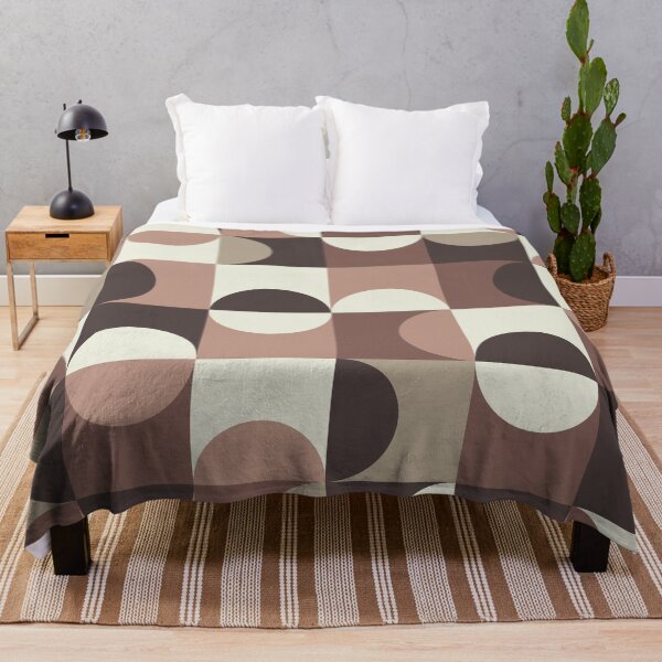 Item preview, Minimalist  Mid century  abstract circles pattern in mocha mousse, tan and brown  designed and sold by Yasminepatterns .