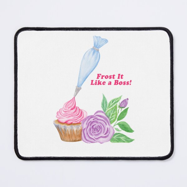 Item preview, Watercolor Bakery Pink Cupcake With Purple Rose designed and sold by daphsam.