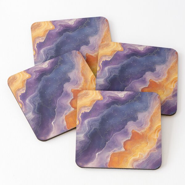 Aperçu de l'œuvre Texture de pierres précieuses cosmiques en violet et or créée et vendue par MindKunst.