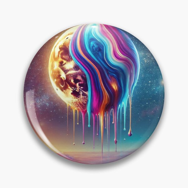 Item preview, Colorful, waxy melting moon designed and sold by SparkzPress.
