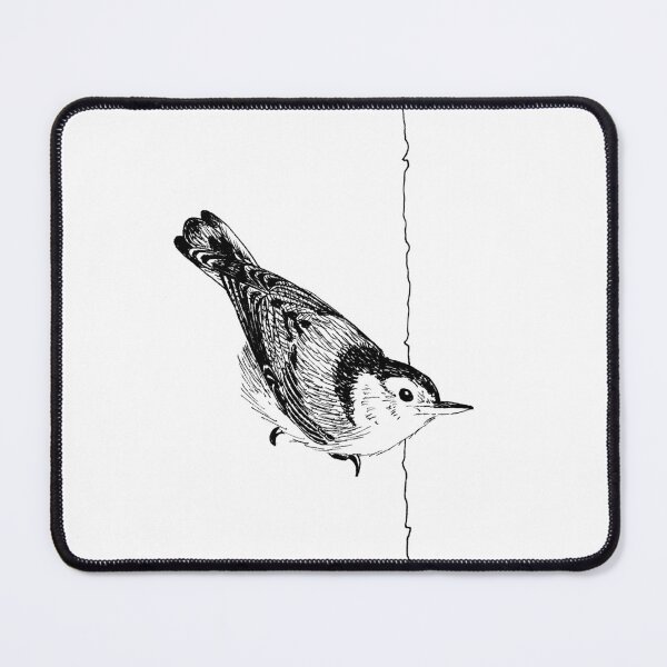 Item preview, White-breasted Nuthatch Ink Drawing designed and sold by LauraWolfArtist.